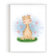 Quadro Decorativo Infantil Girafa Comercial Ramos