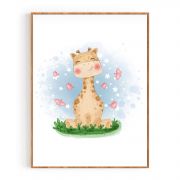 Quadro Decorativo Infantil Girafa Comercial Ramos