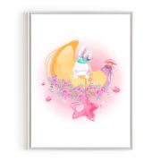 Quadro Decorativo Infantil Lua e Coelhinho Comercial Ramos