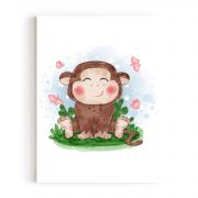 Quadro Decorativo Infantil Macaquinho Comercial Ramos