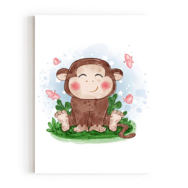 Quadro Decorativo Infantil Macaquinho Comercial Ramos