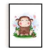 Quadro Decorativo Infantil Macaquinho Comercial Ramos