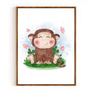 Quadro Decorativo Infantil Macaquinho Comercial Ramos