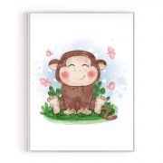 Quadro Decorativo Infantil Macaquinho Comercial Ramos