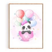 Quadro Decorativo Infantil Panda e Balões Comercial Ramos