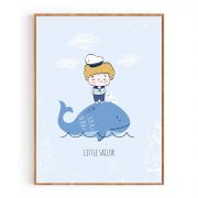 Quadro Decorativo Infantil Pequeno Marinheiro Comercial Ramos