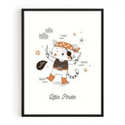 Quadro Decorativo Infantil Pequeno Pirata Comercial Ramos