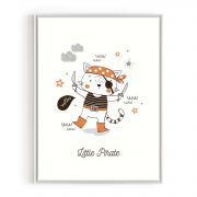 Quadro Decorativo Infantil Pequeno Pirata Comercial Ramos