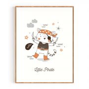 Quadro Decorativo Infantil Pequeno Pirata Comercial Ramos