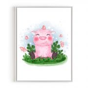 Quadro Decorativo Infantil Porquinho Baby Comercial Ramos