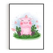 Quadro Decorativo Infantil Porquinho Baby Comercial Ramos