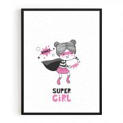 Quadro Decorativo Infantil Super Garota I Comercial Ramos