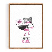 Quadro Decorativo Infantil Super Garota I Comercial Ramos