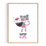 Quadro Decorativo Infantil Super Garota I Comercial Ramos