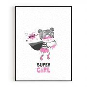 Quadro Decorativo Infantil Super Garota I Comercial Ramos