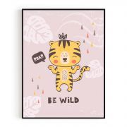 Quadro Decorativo Infantil Tigre Comercial Ramos