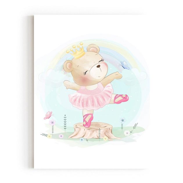 Quadro Decorativo Infantil Ursa Bailarina Comercial Ramos