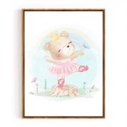 Quadro Decorativo Infantil Ursa Bailarina Comercial Ramos