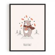 Quadro Decorativo Infantil Urso Comercial Ramos