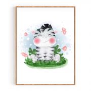 Quadro Decorativo Infantil Zebra Baby Comercial Ramos