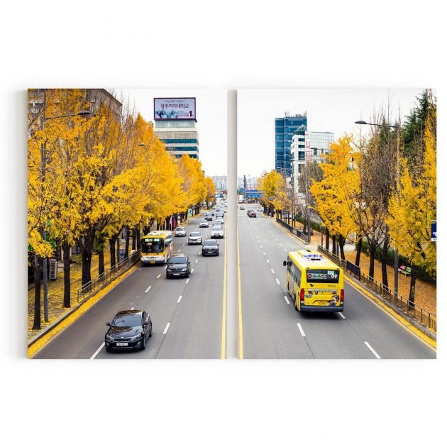 Quadro Decorativo Yellow Street - 2 Telas Comercial Ramos